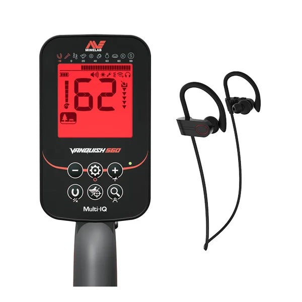 Minelab Vanquish 560 Metal Detector + Free ML60 Wireless Earbuds