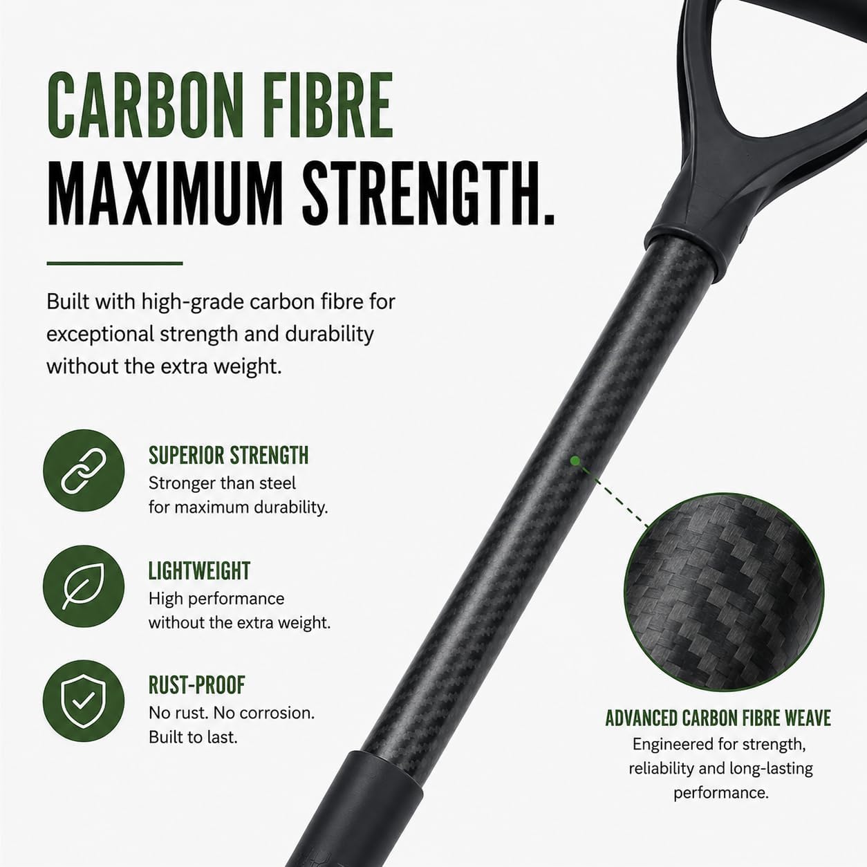 Detecting Innovations Carbon Fibre Small Mini Spade / Shovel
