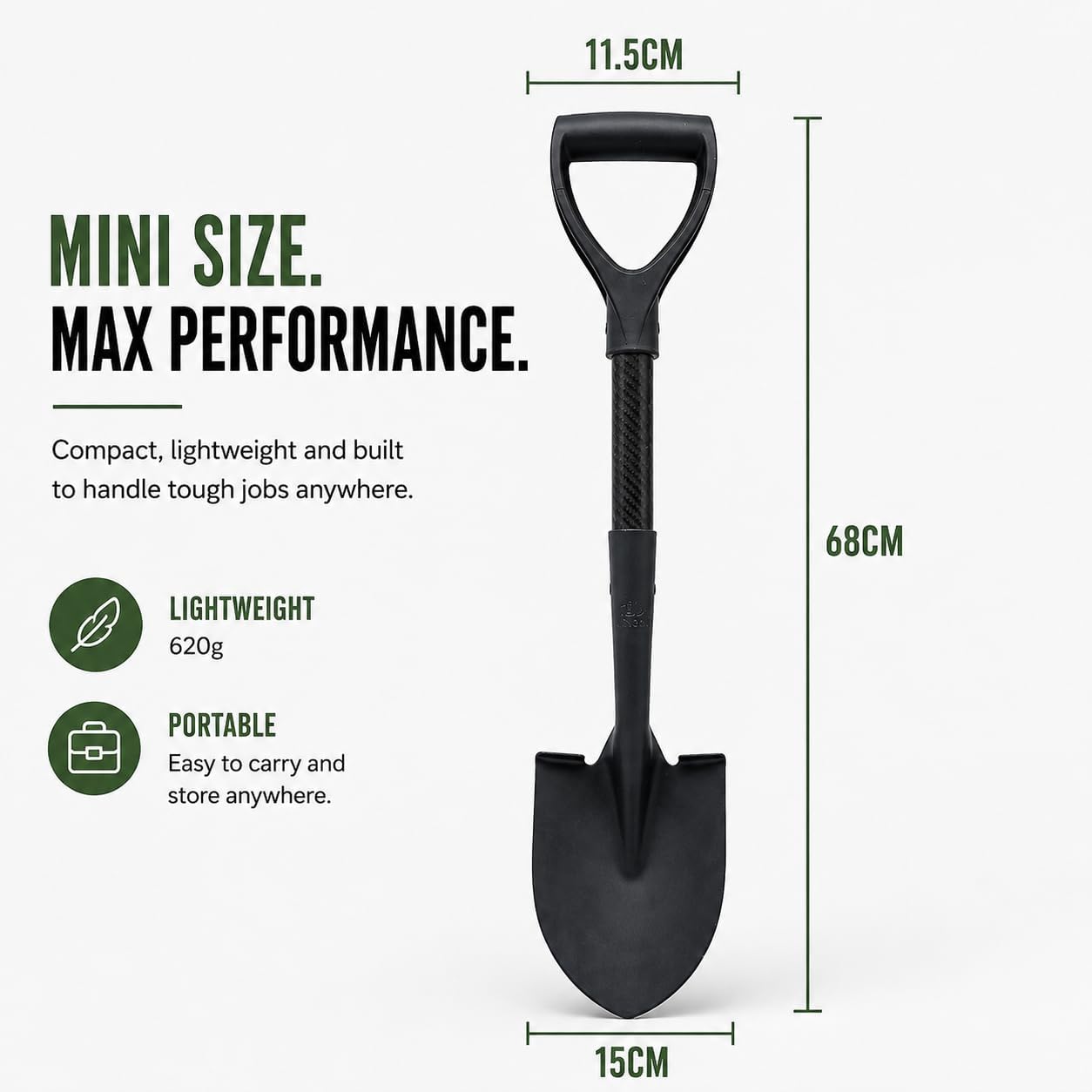 Detecting Innovations Carbon Fibre Small Mini Spade / Shovel