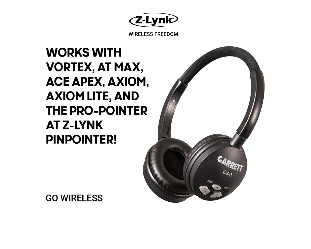 Garrett CS-3 Wireless Z-Lynk Headphones