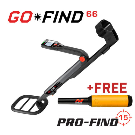 MINELAB GO FIND 66 METAL DETECTOR + Free Pro Find 15 Pointer
