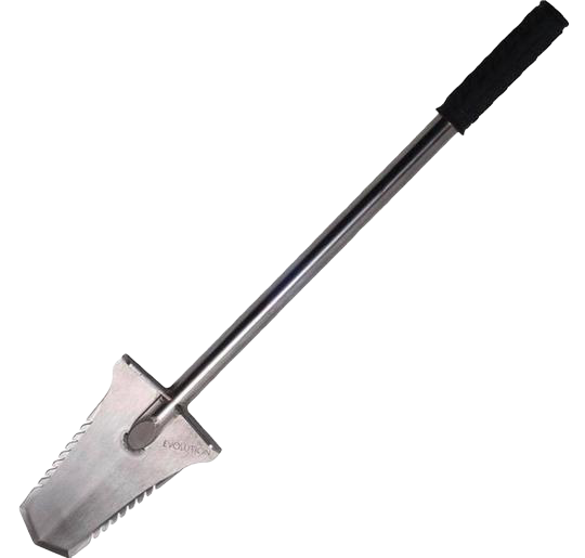 Long handle stainless steel evolution trowel with teeth